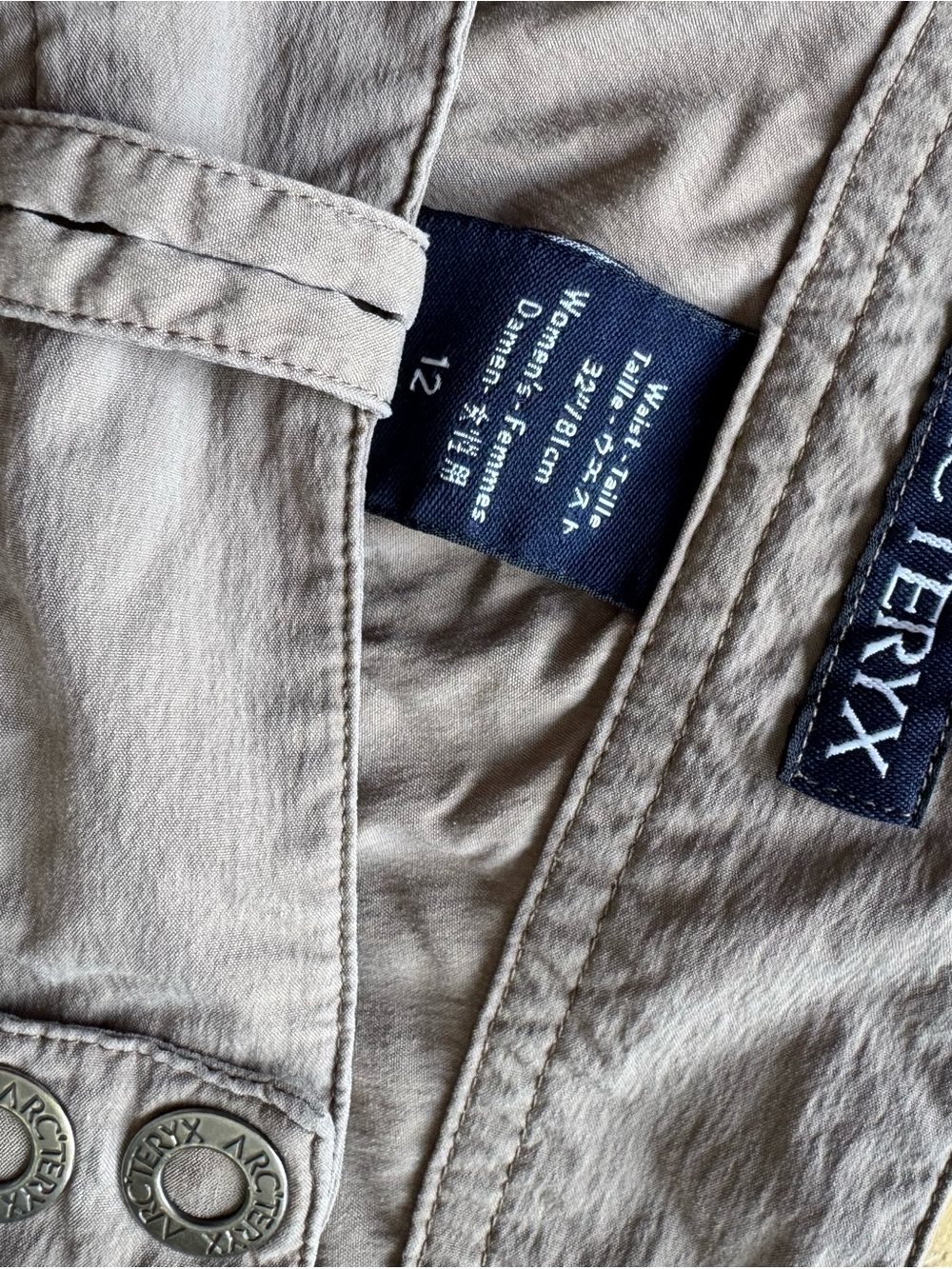 Arc’teryx Beige Embroidered Shorts size 12